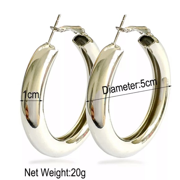 NEW 18K GOLD PUNK HOOP EARRINGS - Picture 5 of 5